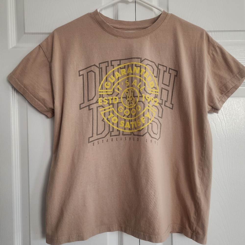 Dutch Bros Coffee Tan‎ Yellow "Its All Good Guaranteed To Satsify", Sz Wns M